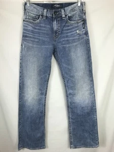 Pantalones de mezclilla plateados para hombre 32x32 azul desgastado corte boot Craigs ajuste fácil pantalones de mezclilla occidentales - Imagen 1 de 18