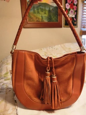 Ted Baker London Parcia Hobo Braided Handle Tassel Bag. Burnt Sienna Large.  - Image 1 of 4