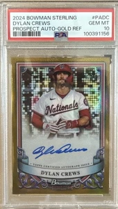 2024 BOWMAN STERLING PRSPCT AUTOS GOLD REFRACTOR DYLAN CREWS /50 PSA 10 AUTO 10 - Picture 1 of 3