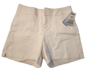 Docker's Women's Stretch 99% Cotton White Mid Rise Shorts NEW Size 8 - Picture 1 of 4