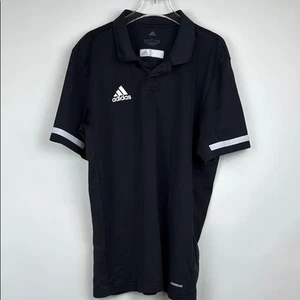 Adidas Aeroready Mens Golf Tennis Polo Black Short Sleeve Size Large - Picture 1 of 7