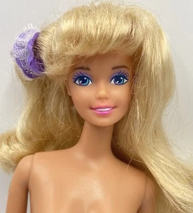 1975 Barbie Doll Blonde Hair Bangs Violet Blue Eyes Twist & Turn Nude for OOAK - Picture 1 of 9