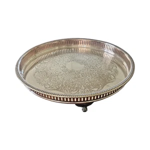 Vintage Bristol Silver EPCA 15” Silverplate Gallery Tray Footed Engraved - Picture 1 of 4