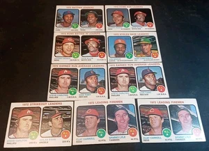 1973 TOPPS BASEBALL LEADERS LOT (9) VG TO VG/EX SEE PHOTOS - Picture 1 of 11