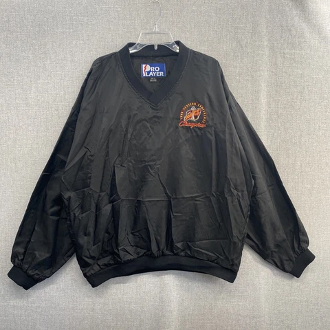 VINTAGE PRO PLAYER Pullover Seattle Sonics Mens XL Black V Neck Windbreaker 1996 Cover