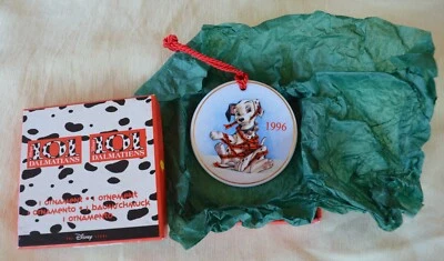 De colección 1996 Porcelana Disney 101 Dálmatas Redondo Adorno Plano #13895 EE. UU. Caja Original Foto 1 de 4