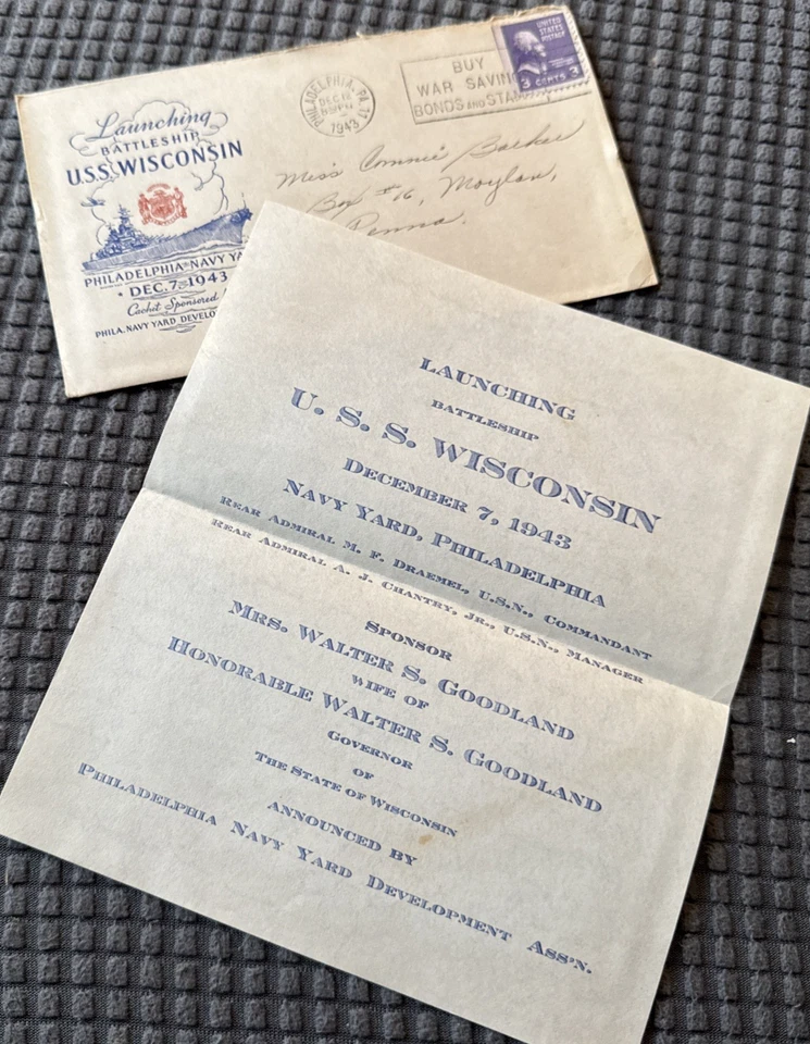 威斯康星号航空母舰首日发布封面和小册子  — 第 1/4 张图片