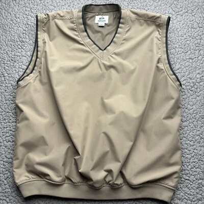 Outdoor World Golf Apparel Windbreaker Vest Mens XXL Brown Classic Nylon - Image 1 of 4