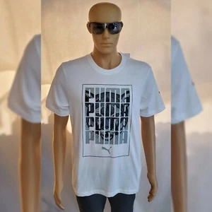 PUMA AUTHENTIC CAT KNOCK OUT TEE TSHIRT MEN CREW NECK SHORT SLEEVE SIZ.XL WHITE  - Picture 1 of 11