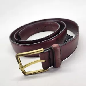 Brighton Glove Leather Belt 38 Elk Grain Cowhide Brass Buckle Cordovan Red 36013 - Picture 1 of 13