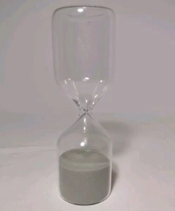 Sanduhr 30 Minuten freistehender Timer 7" hoch x 2,24" rund grau sand  - Bild 1 von 3