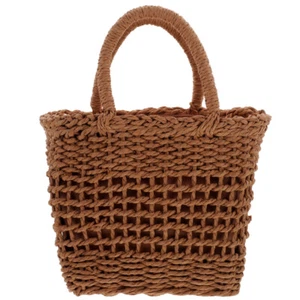 Borsa donna piccola tessitura paglia miss vacanza tracolla borsette donna - Foto 1 di 12