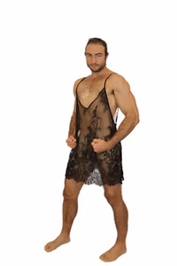 Mens Lace lingerie Lace Sissy Fetish Costume - Picture 1 of 3