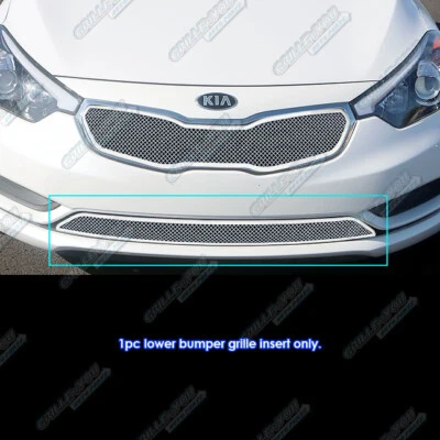 Fits 2014-2016 Kia Forte Lower Bumper Stainless Steel Chrome Mesh Grille Insert - Image 1 of 3