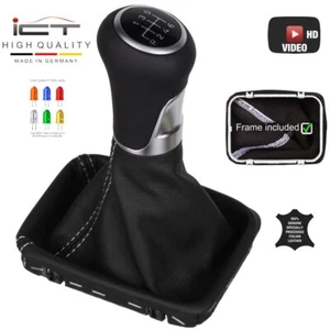 ICT gear shift knob boot gaiter for Chrysler Crossfire LED stitch silver B41 - Picture 1 of 10