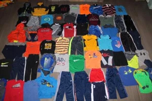 HUGE LOT 60 ADIDAS NIKE YOUTH BOYS SHIRTS PANTS SHORTS UNDER ARMOUR PUMA SIZE 7 - Picture 1 of 16