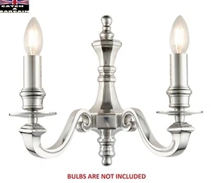 Endon 73584 Finsbury Twin Wall Light Fitting Dimmable Polished Aluminium (E454) - Picture 1 of 10