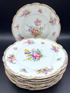 Set 8 piatti insalata primi '900 Franziska Hirsch Dresden 7-7/8" bouquet floreale - Foto 1 di 12