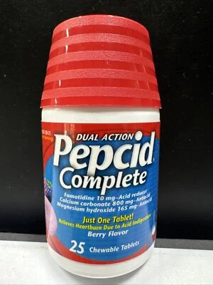 Pepcid Completo Doble Acción Reductor de Acidez y Ácido - Sabor a Bayas 25 unidades Foto 1 de 4