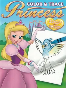 NEW Bendon Princess 48-Page Color and Trace Activity Book - Picture 1 of 2