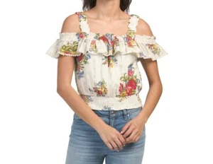 Nueva Camiseta sin mangas original HOUSE OF HARLOW con volantes ajustados; Talla: S - Imagen 1 de 2