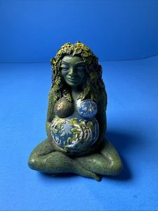 Millennial Gaia Mother Earth Nature Goddess Oberon Fertility Resin Statue 4” - Picture 1 of 7