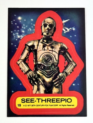 1977 Star Wars #15 See-Threepio C-3PO Sticker Card - Image 1 of 2
