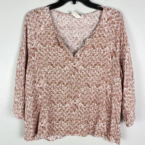 Savanna Jane Women's Sz Large Top Boho Lagenlook Wide Sleeve Casual - Picture 1 of 5
