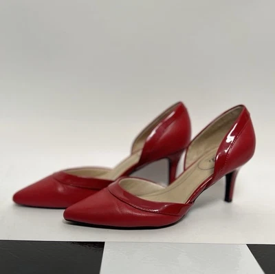 LifeStride Mujer 8 M Saldana Pump Rojo Fuego Tacones Punta Punta Retro Rockabilly Foto 1 de 4