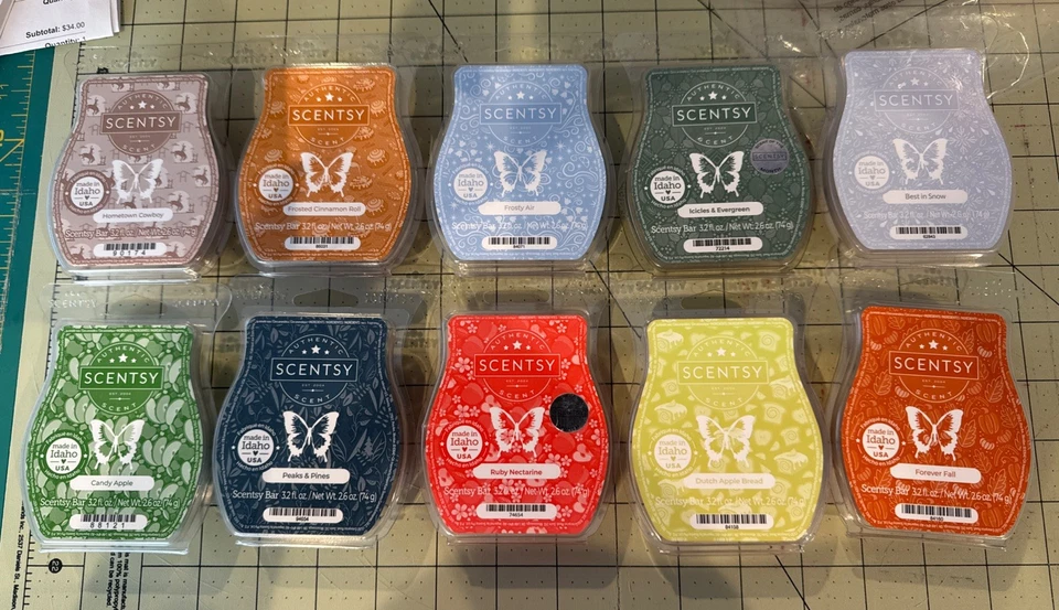 Scentsy Wax Bars 10 Pack Lot Unused. Assorted Scents - Image 1 of 1