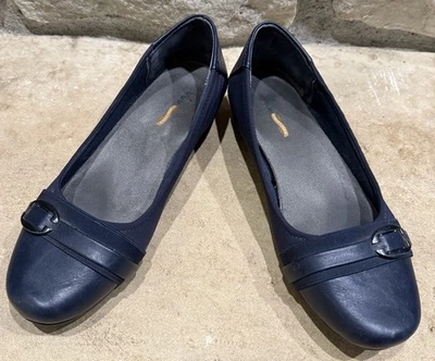 Zapatos planos sin cordones Yuu Mirey 10M azul marino de espuma viscoelástica  Foto 1 de 4