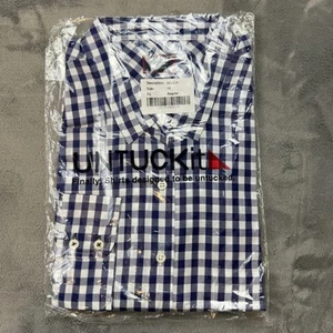 Camisa UNTUCKit Mujer Talla 14 Azul Blanco Cuadros Guinga Botones Belleza NUEVA - Imagen 1 de 7