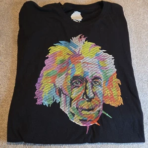 Bioworld Albert Einstein T-Shirt Schwarz Colorpop Grafik Kurzarm Herren XXL - Bild 1 von 9