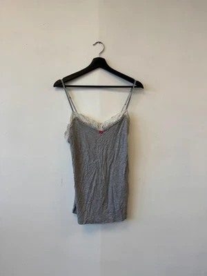 Victorias Secret Shirt Large Gray Lace Trim Cami Tank Top Sleepwear VTG Y2K - Image 1 of 4