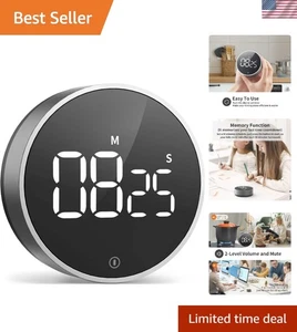 Temporizador digital LED compacto con memoria de recuperación y parte posterior magnética - esencial para cocinar - Imagen 1 de 11