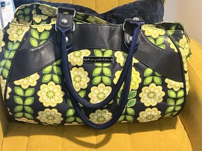Bolso de Mano PETUNIA PICKLE BOTTOM Bolso de Pañales Bebé Grande Amarillo Azul Verde Floral Foto 1 de 3
