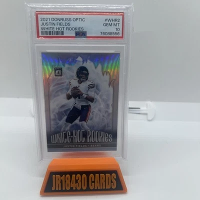 2021 DONRUSS OPTIC JUSTIN FIELDS WHITE HOT ROOKIES #WHR2 PSA 10 BEARS JETS RC - Image 1 of 3