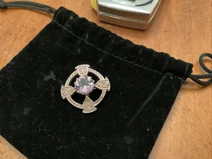 Atemberaubende Te Thomas Ebbutt 925 gepunzt Amethyst Brosche 1,25 Zoll - Bild 1 von 6