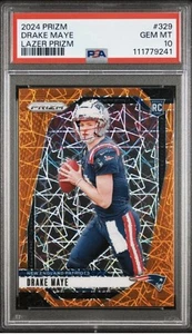 Drake Maye 2024 Prizm Lazer Prizm Rookie PSA 10 GEMA COMO NUEVO - Imagen 1 de 2