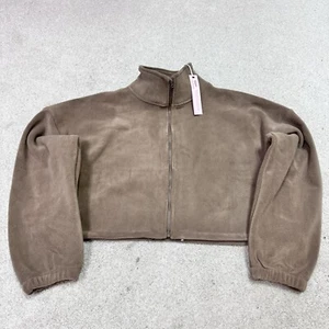 Qinsen Jacket Brown Cropped Long Sleeve Full Zip Women’s Size Small NWT - Picture 1 of 11