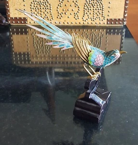 Vintage Silver Wire Filigree, Cloisonne Ho-Ho Bird - Picture 1 of 8
