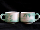 Vintage+Jackson+China+Air+Brushed+Mint+Green+Cups+Mugs+Lake+Cattails+Leaf+Leaves