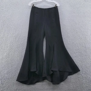Anthropologie Damen Zinnie hoch geschnitten Tulpensaum Hose Größe 2 schwarz fließend - Bild 1 von 14