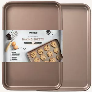 HAPPIELS Nonstick Baking Sheets 13x18" Set of 2 – PFOA & BPA Free, Non-Toxic - Picture 1 of 7