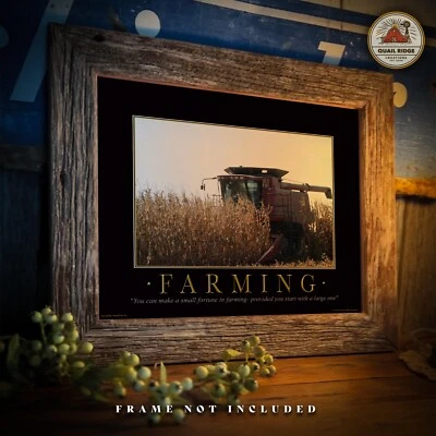 Farming Motivational Poster Art Print Farmall Case IH Tractor Office Wall Decor