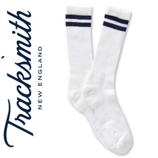 J. Crew x Tracksmith Athletic Tube Socks Merino Wool Blend White Black Sz S New