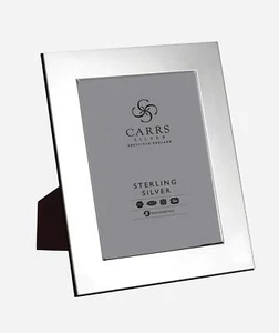 CARRS - Modern Flat Wide Sterling Silver Photo Frame - 15 x 10cm (6" x 4") - Picture 1 of 5