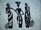 Grosser Textil Stoff Frauen Figuren Afrika Asien original 50er 60er Vintage