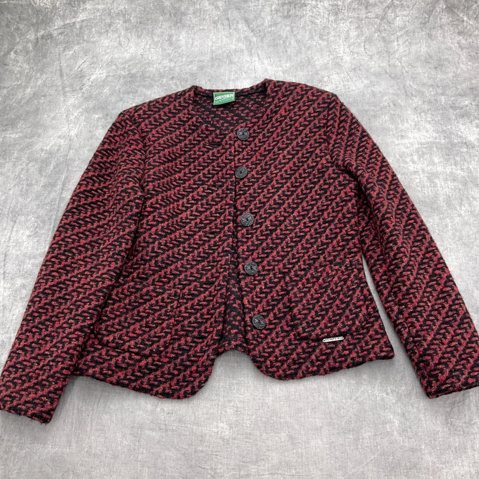 Chaqueta Geiger Mujer 38 Roja Negra Nueva Lana Forrada Austria Foto 1 de 4