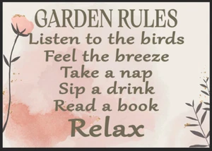 Garden Rules Sign Potting Shed Greenhouse Plaque Gift Summer House Outdoor Patio - Picture 1 of 1